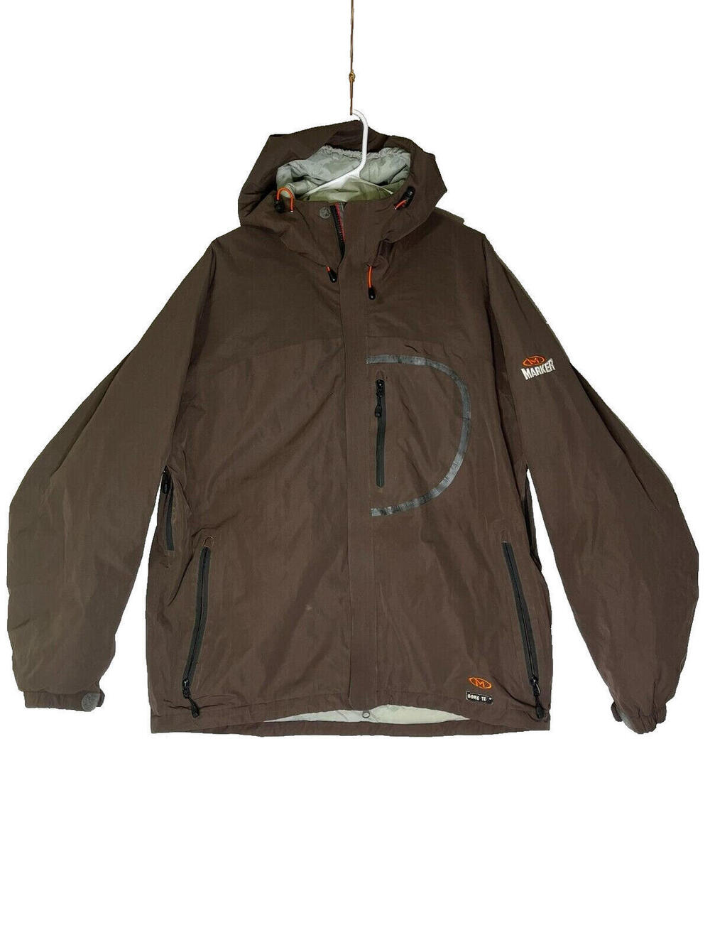 Marker Brown Crosspoint Windbreaker Jacket With Ziper Pockets Men's Size Large